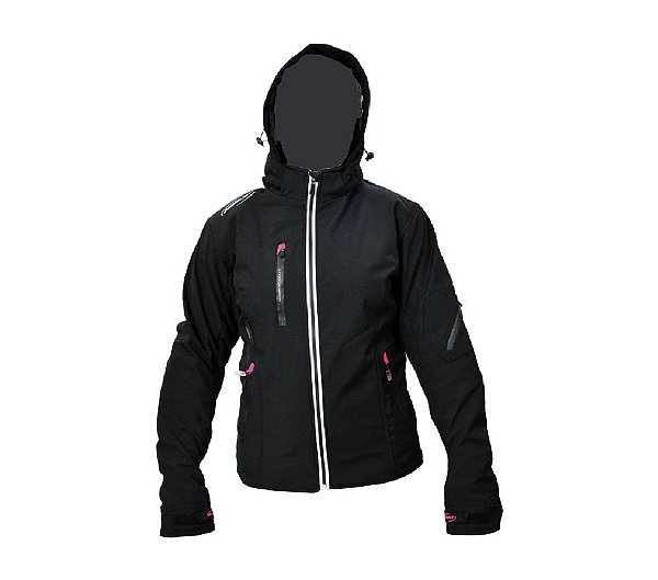 Jaqueta Fem. Softshell preta/rosa Helt