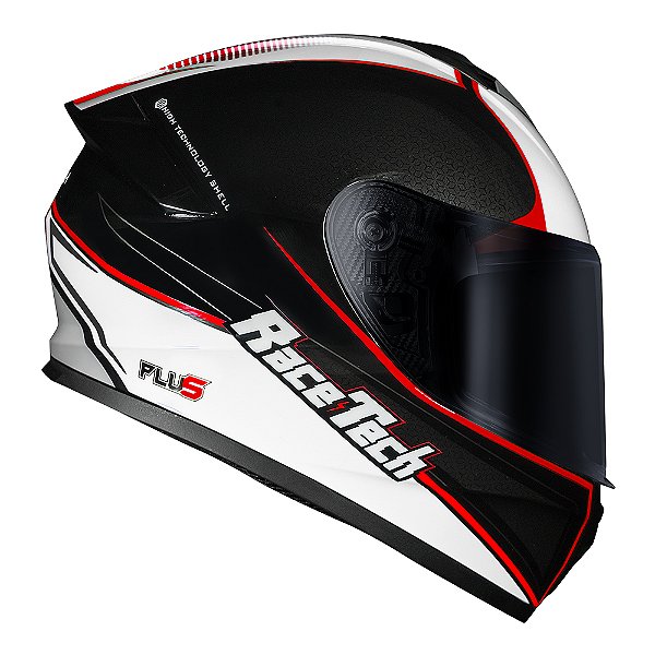 Capacete Hit Plus Branco/preto RACE TECH