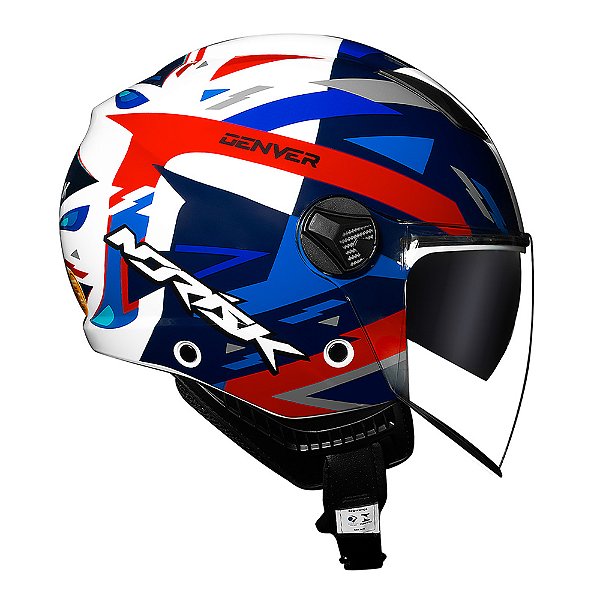 Capacete Orion SV denver azul vermelho Norisk