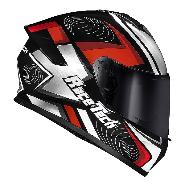 Capacete Hit Draw preto prata RACE TECH
