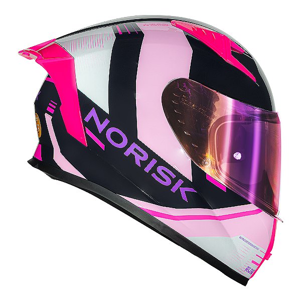CAPACETE FLOW RUN BLUE/PINK NORISK