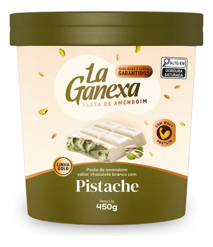 PASTA DE AMENDOIM PISTACHE - 450G LA GANEXA.