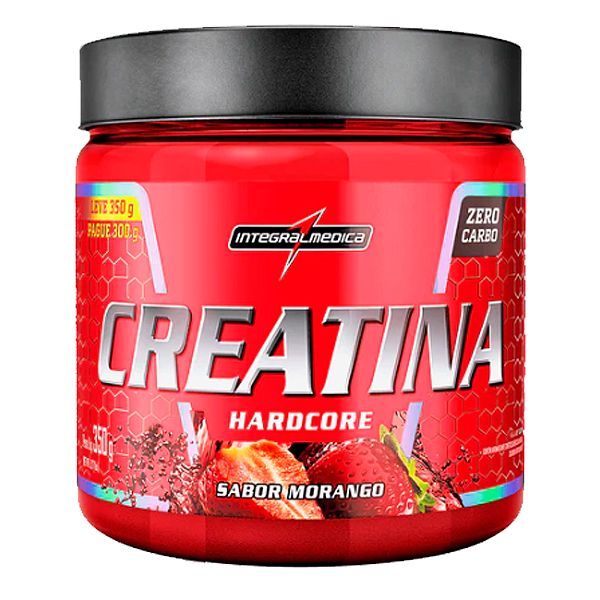 Creatina 350g Hardcore com sabor - Integralmedica