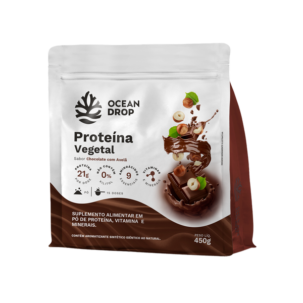 Proteína Vegetal Ocean Drop 450g Chocolate com Avelã
