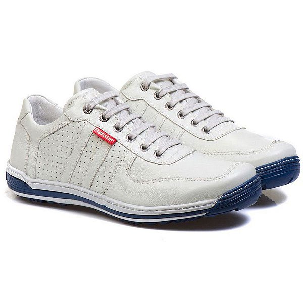 Sapatênis Masculino De Couro Legítimo Comfort Shoes - 3002 Gelo - Sapatênis  Masculino Comfort Shoes
