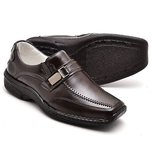 Sapato Masculino de Couro Legítimo Comfort Shoes - 2018 Café - Sapatênis Masculino  Comfort Shoes