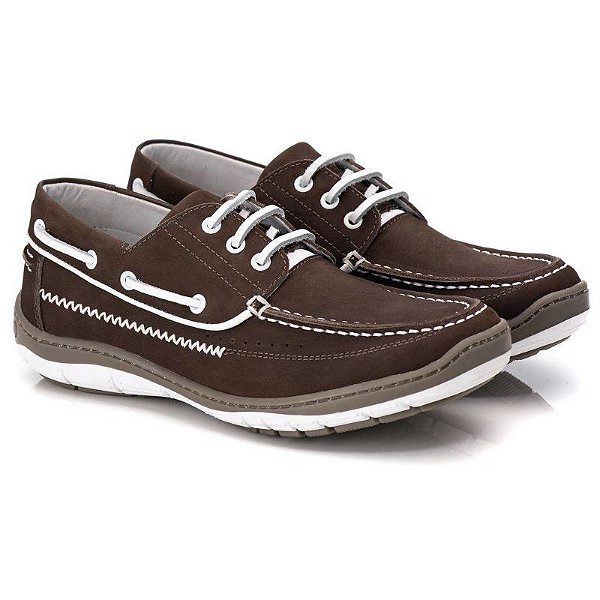 Dockside Masculino De Couro Legitimo Comfort Shoes - 7500 Chocolate
