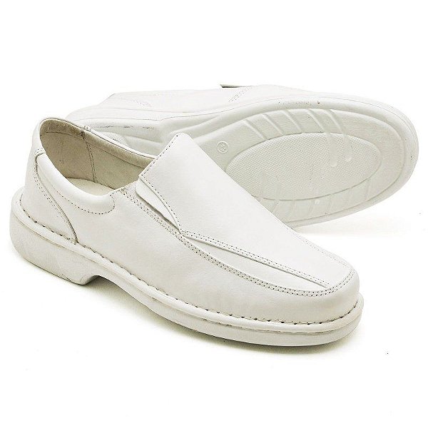 Sapato Masculino de Couro Legítimo Comfort - 2001 Branco