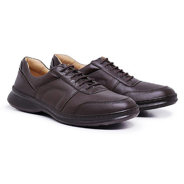 Sapato Masculino de Couro Legítimo Classic - 6022 Café