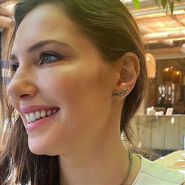 Brinco Ear Cuff Esmeralda