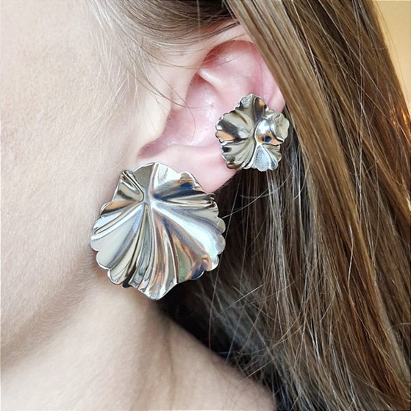 Brinco e Piercing Fake Essenza Prateado