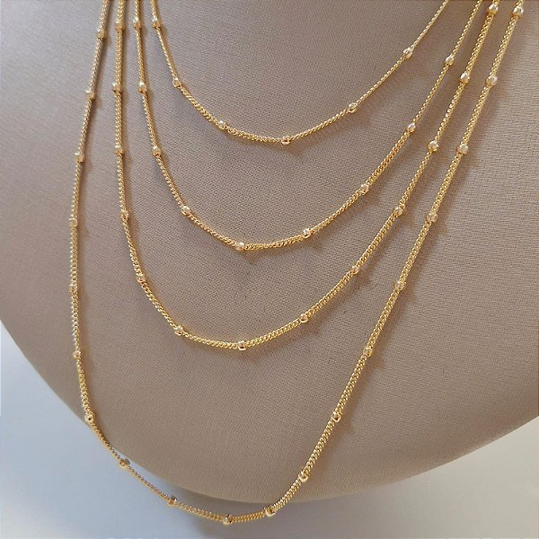 Colar 4 Voltas Aurora Dourado