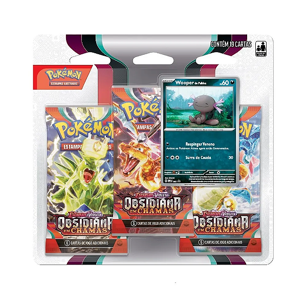 Pokémon TCG - Obsidiana em Chamas - Blister Triplo (Cartas Colecionáveis)