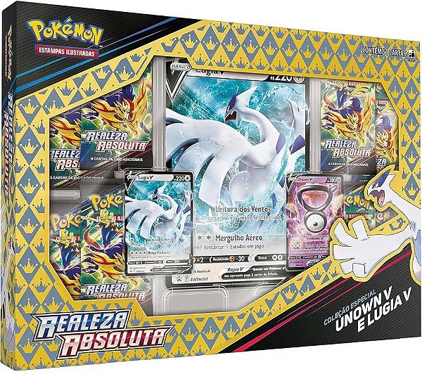 Pokémon TCG - Realeza Absoluta - Box Lugia-V e Unown-V