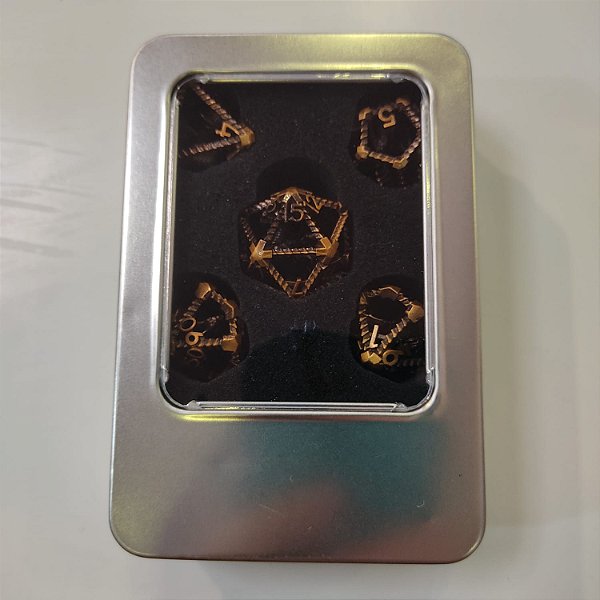 Conjunto de Dados Metálico Especial Dragões