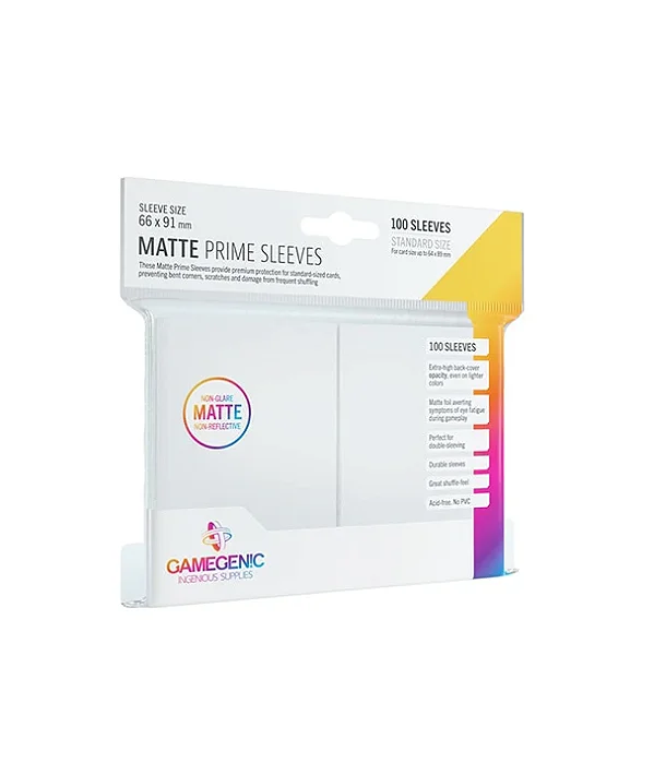 Gamegenic Matte Prime Sleeves Branco