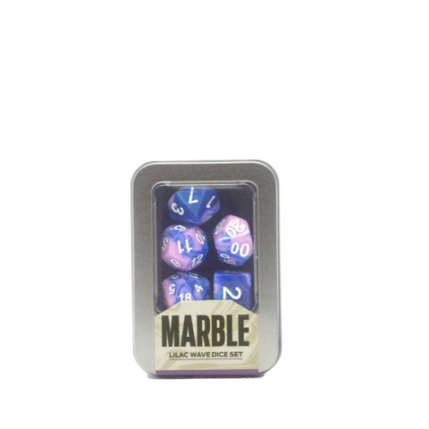 Marble Lilac Wave Dice Set Kit Dados Lilás Onda Perolado Buró