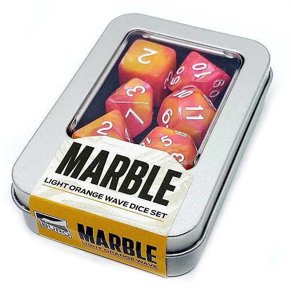 Marble Light Orange Wave Dice Set Kit Dados Laranja Claro Onda Buró