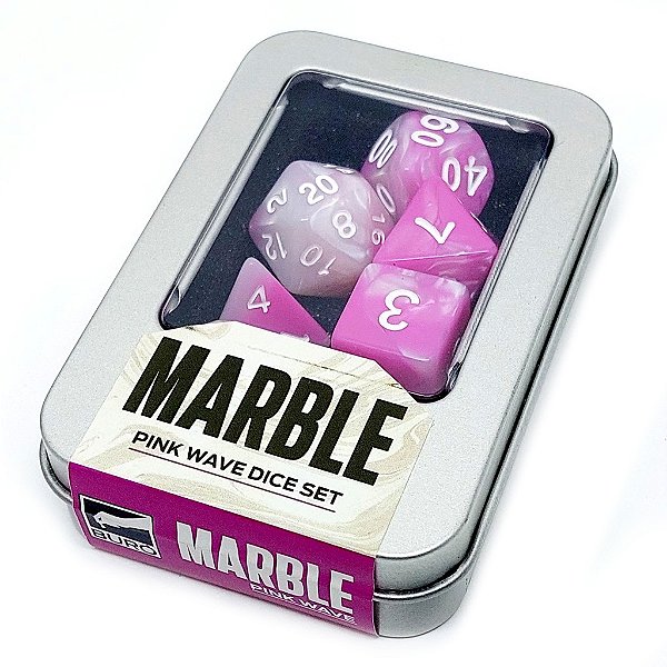 Marble Pink Wave Dice Set Kit Dados Rosa Onda Perolado Buró