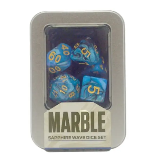 Marble Sapphire Wave Dice Set Kit Dados Safira Onda Perolado Buró