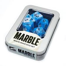 Marble White Wave Dice Set Kit Dados Branco Onda Perolado Buró