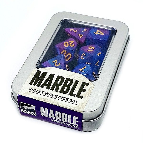 Marble Violet Wave Dice Set Kit Dados Violeta Onda Perolado Buró