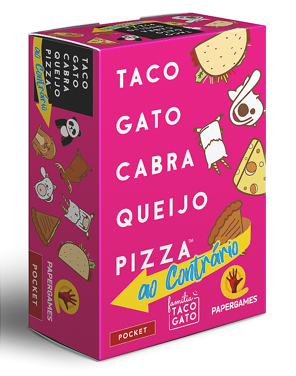 Taco Gato Cabra Queijo Pizza ao Contrário (Jogo de Tabuleiro)