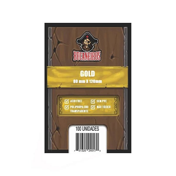 Sleeves Bucaneiros GOLD 80mm x 120mm