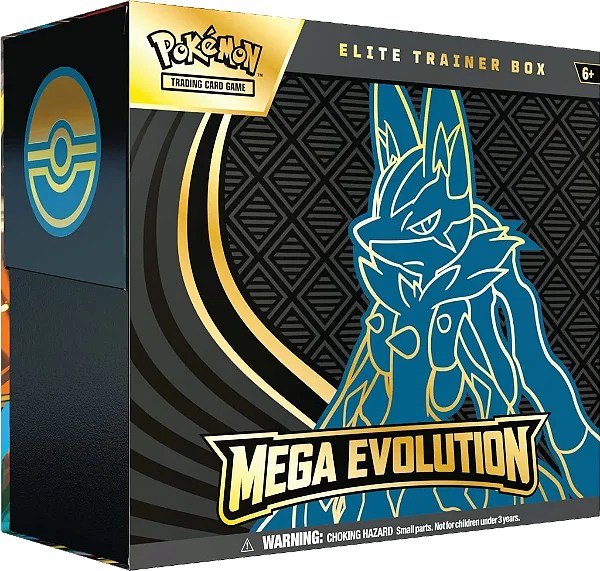 Pokemon TCG: Mega Evolution - Elite Trainer Box - Ingles - Caixa e Sleeves: Lucario