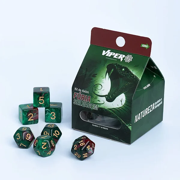 Kit de Dados Viper Guildas: Furia Selvagem (Verm/Verde)