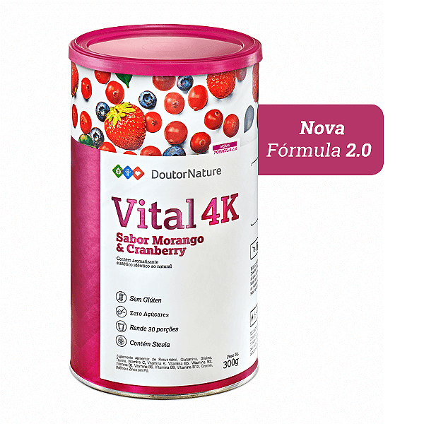 Vital 4k sabor Morango & Cranberry / Nova Fórmula 2.0 - 300g