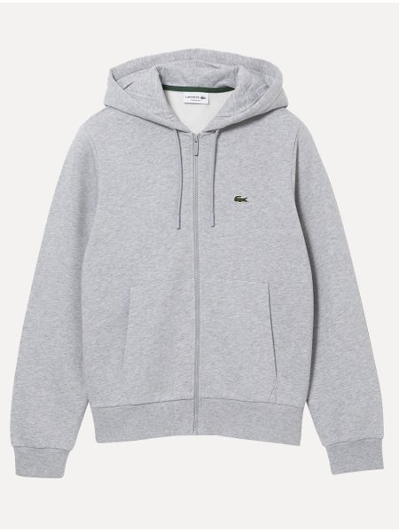 Moletom Lacoste Clássico - zíper cinza