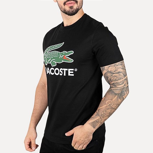 Camiseta Lacoste Big Logo - Preta
