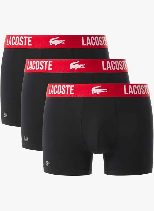 Pack 3 Cuecas boxer Lacoste - Preto/ Vermelho