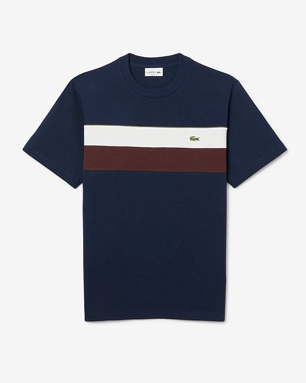 Camiseta Lacoste Bloco de cores - Azul
