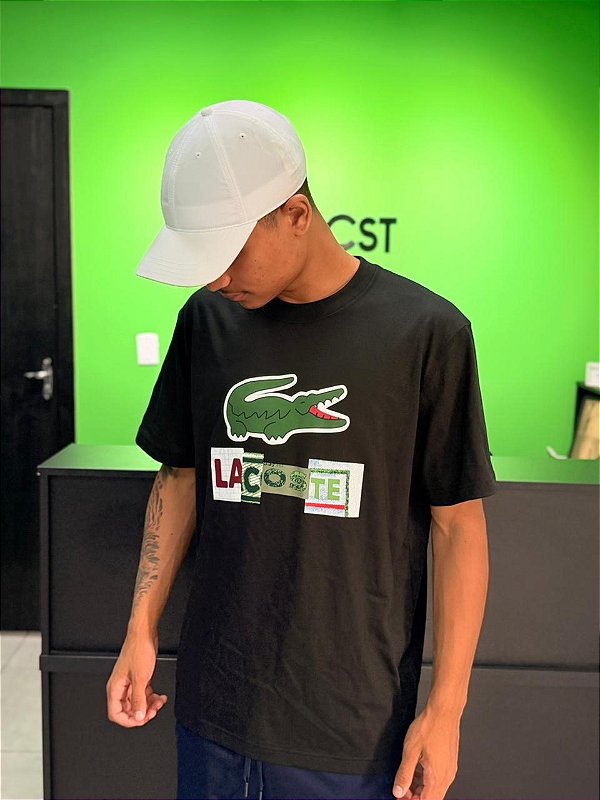 Camiseta Lacoste Big Logo - Preto