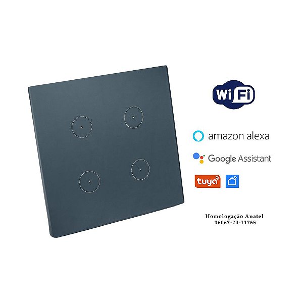 Interruptor Touch Tok Glass 4 Pad Wi-fi 4x4