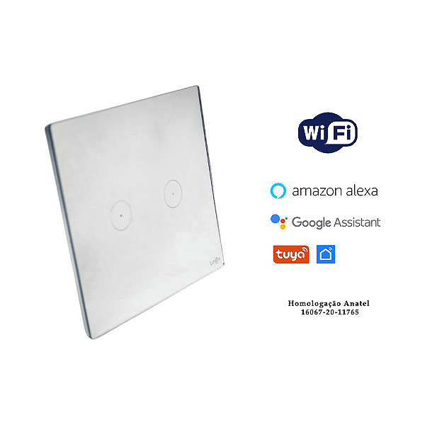 Interruptor Touch Tok Glass 2 Pads Wi-fi 4x4
