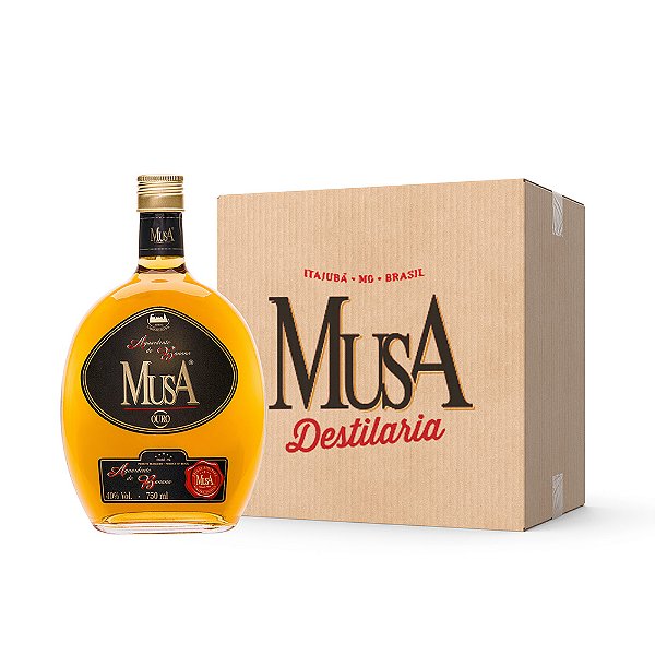 Caixa Aguardente MusA de Banana Ouro 750ml 12 Un