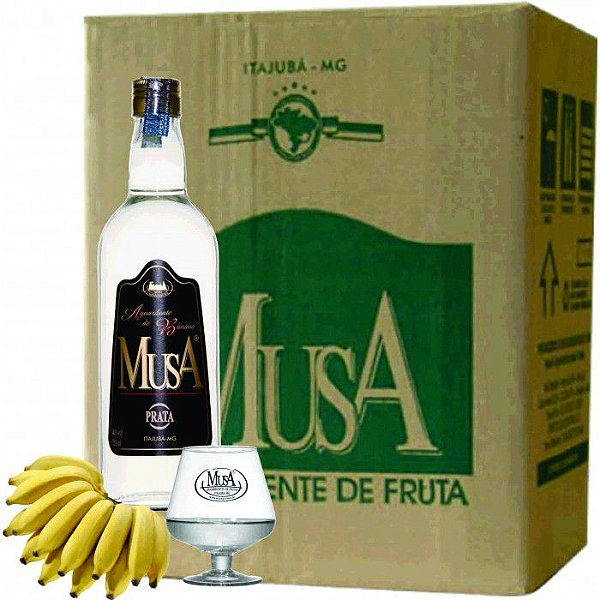 Caixa Aguardente MusA de Banana Prata 750ml 12 Un