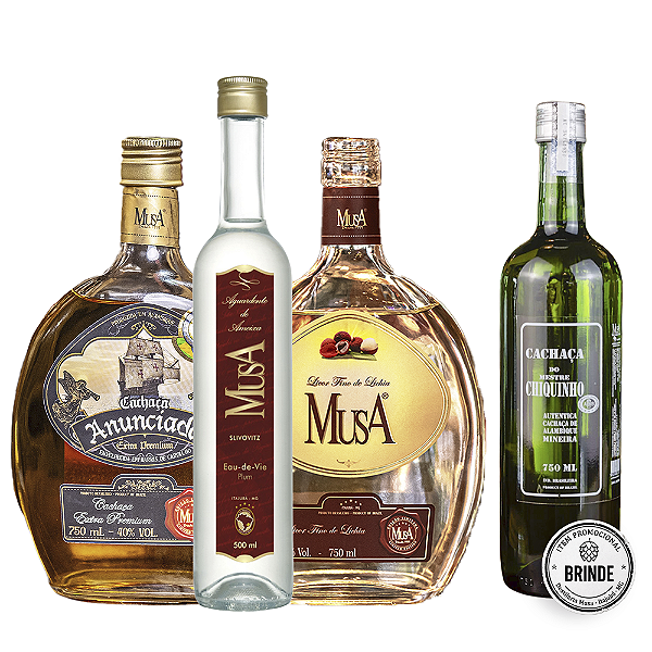Kit Degustação MusA — Cachaça + Ameixa + Lichia + Brinde Chiquinho