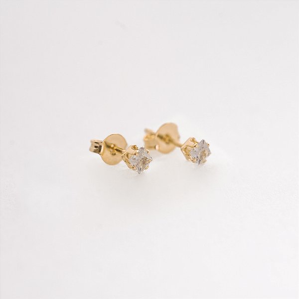 Brincos Micro Ponto de Luz Banhado Ouro 18k