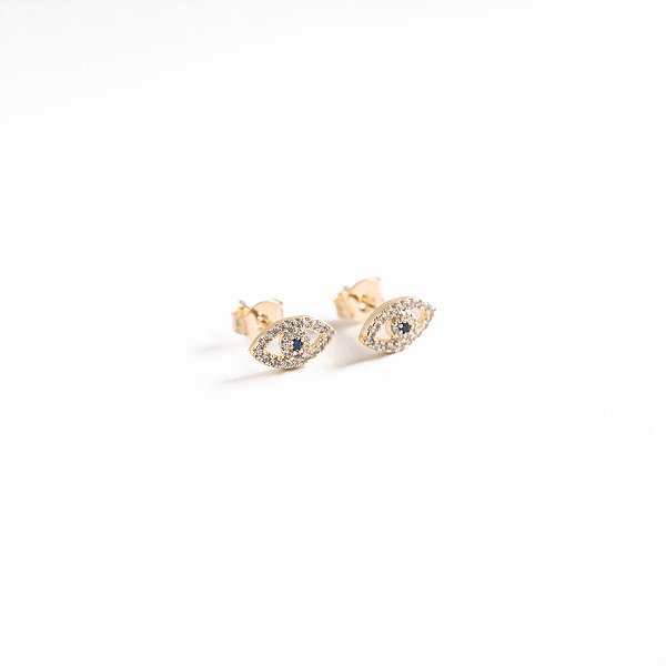 Conjunto Olho Grego Banhado Ouro 18k