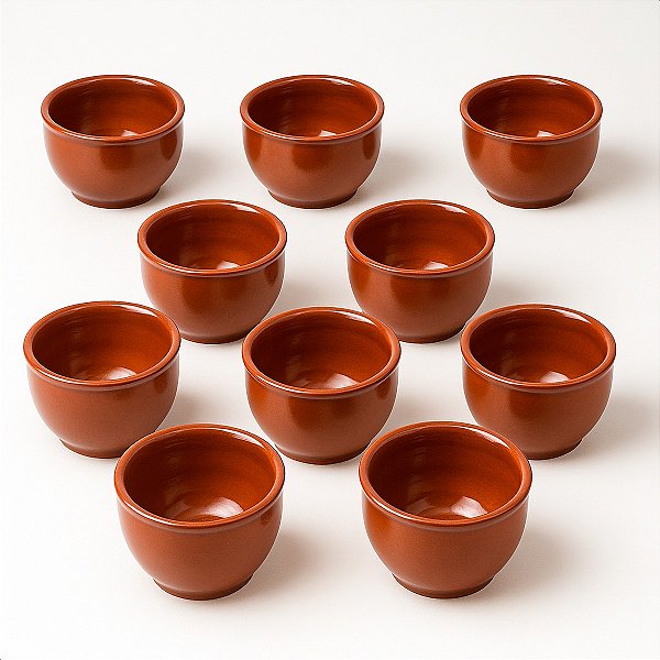 10 Cumbuca Barro N° 0 Feijão 12,4 X 8,3 Cm 500 Ml