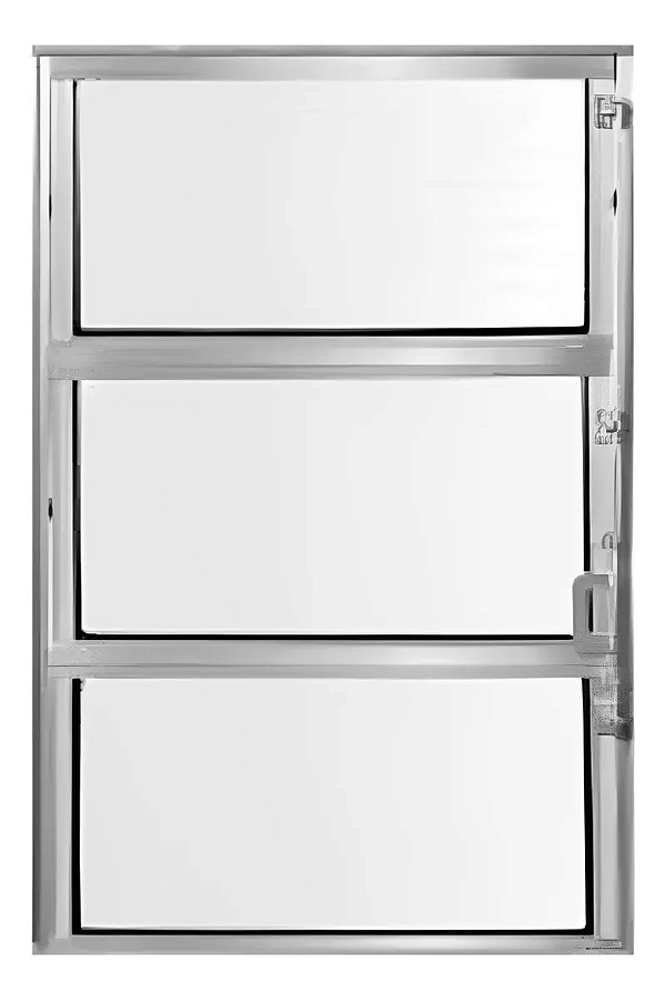 Vitro 60x40 - Aluminio Brilhante - Modelo Janela Basculante