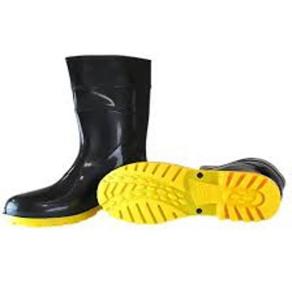 Bota Preta Sola Amarela 46