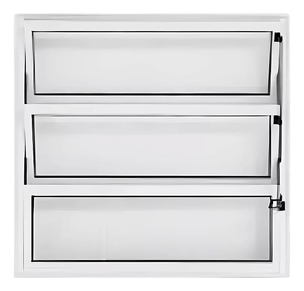 Vitro 60x60 - Aluminio Branco - Modelo Janela Basculante