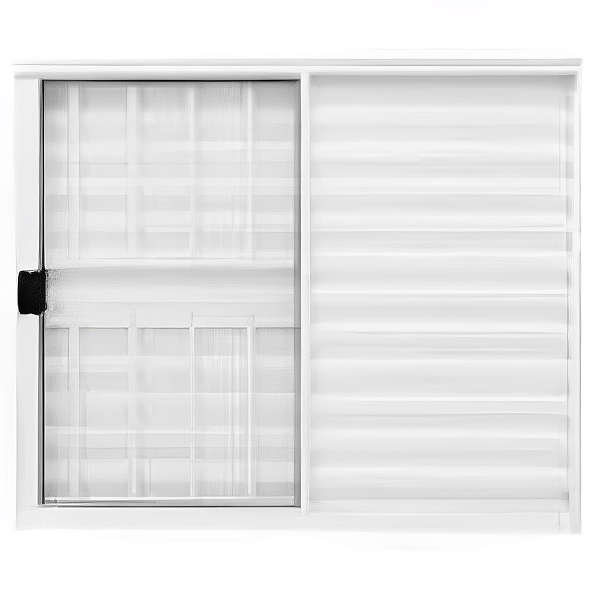 Veneziana 100x120 3F Com Grade - Aluminio Branco