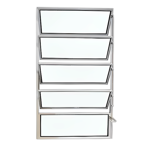 Vitro 100x40 - Aluminio Brilhante - Modelo Janela Basculante