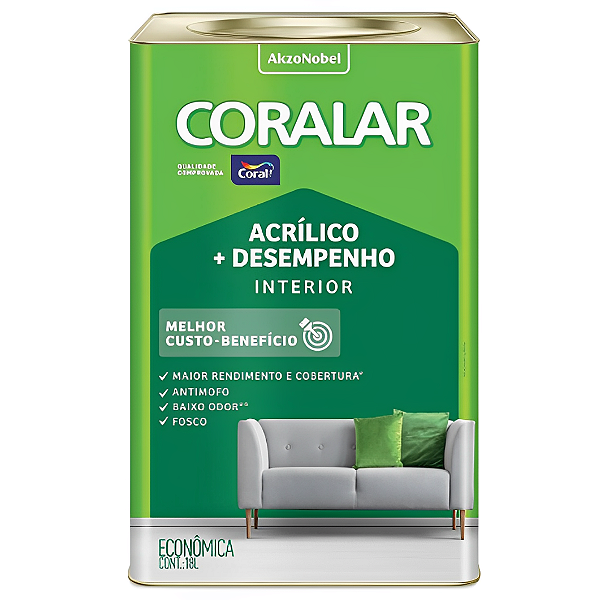 Tinta Acrilica Coralar 18L - Branco Gelo